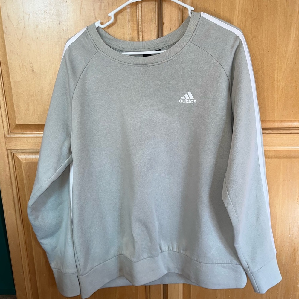 ADIDAS light green w/white Stripes Sweatshirt XL